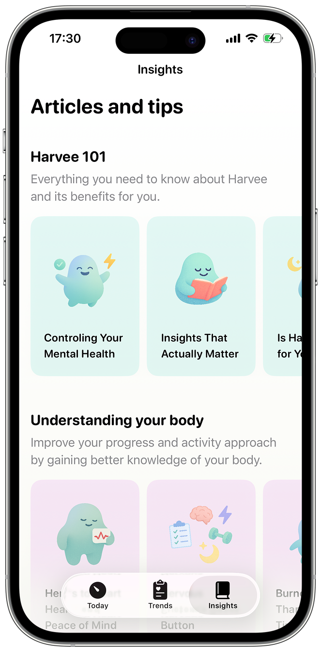 Harvee recovery tips interface